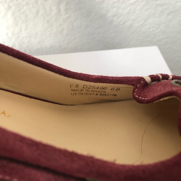 COLE HAAN + Nike Air Burgundy Suede Loafer Wedges - Picture 3 of 7